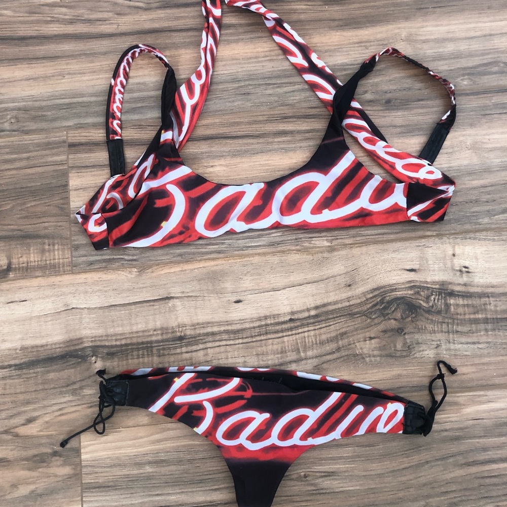 Bad wood OG bikini in neon red. Barely worn in great condition